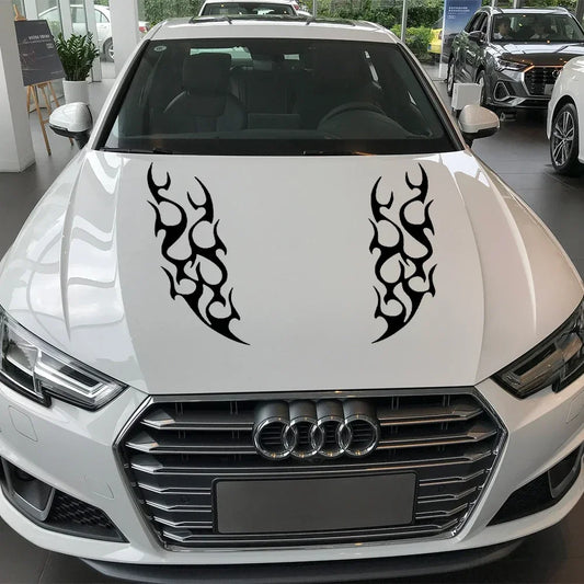 Flame Style Car Hood Decals